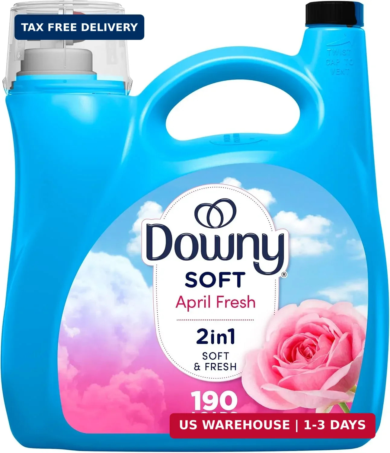 Downy Liquid Fabric Softener, April Fresh 2-in-1 Fresh & Soft, 140 Fl Oz, 190 Lo
