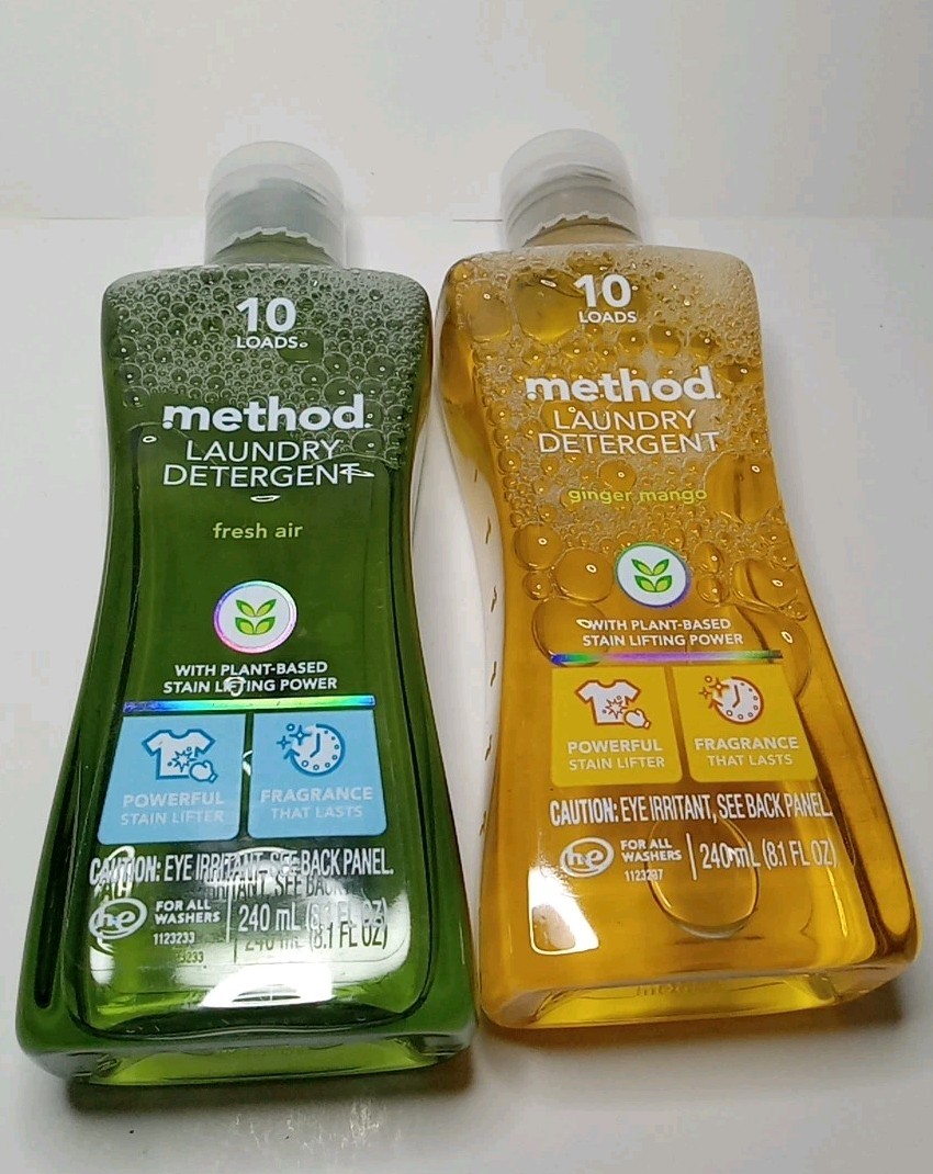 2 Method Laundry Detergent Ginger Mango & Fresh Air 8.1 OZ/240 mL 10 Loads Each
