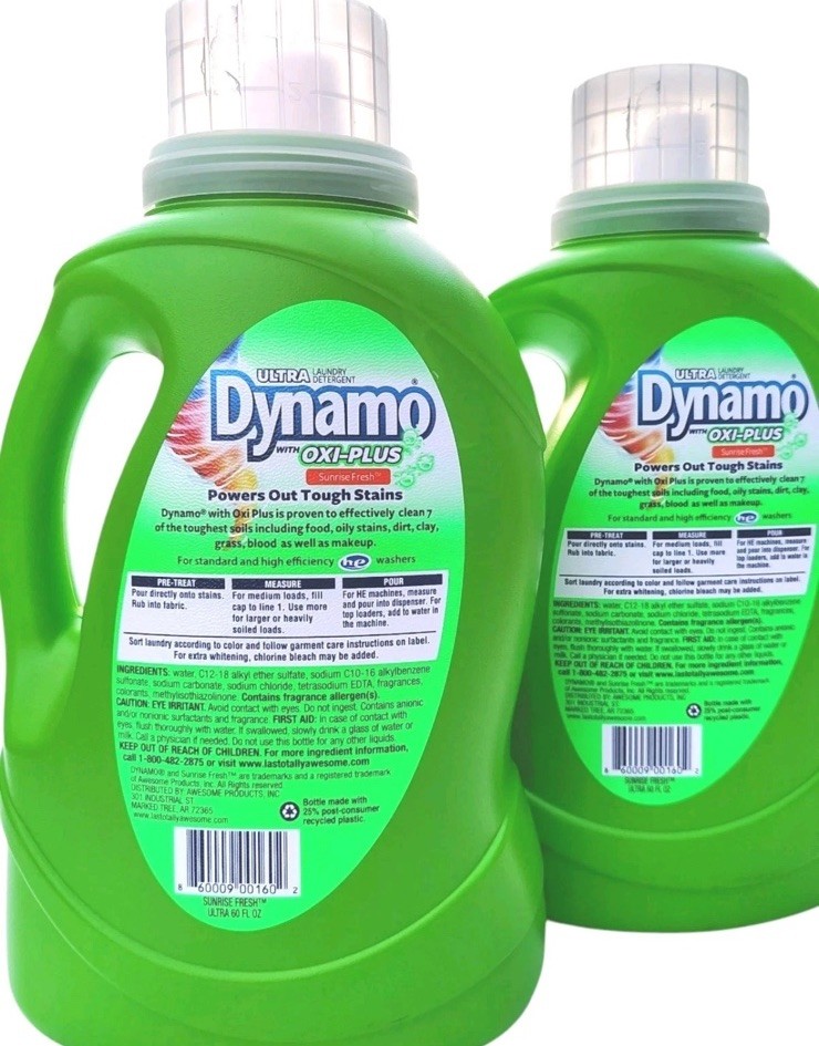 Dynamo with Oxi-Plus Ultra 60 Oz Laundry Detergent Sunrise Fresh 40 Loads 2 Pack