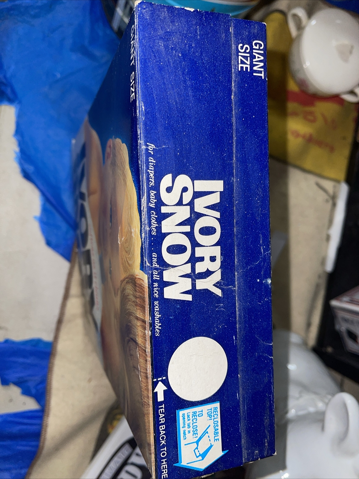 Vintage Ivory Snow Fabric Softener 32 Oz Opened Box 11.5 Oz In Box 35% Remains