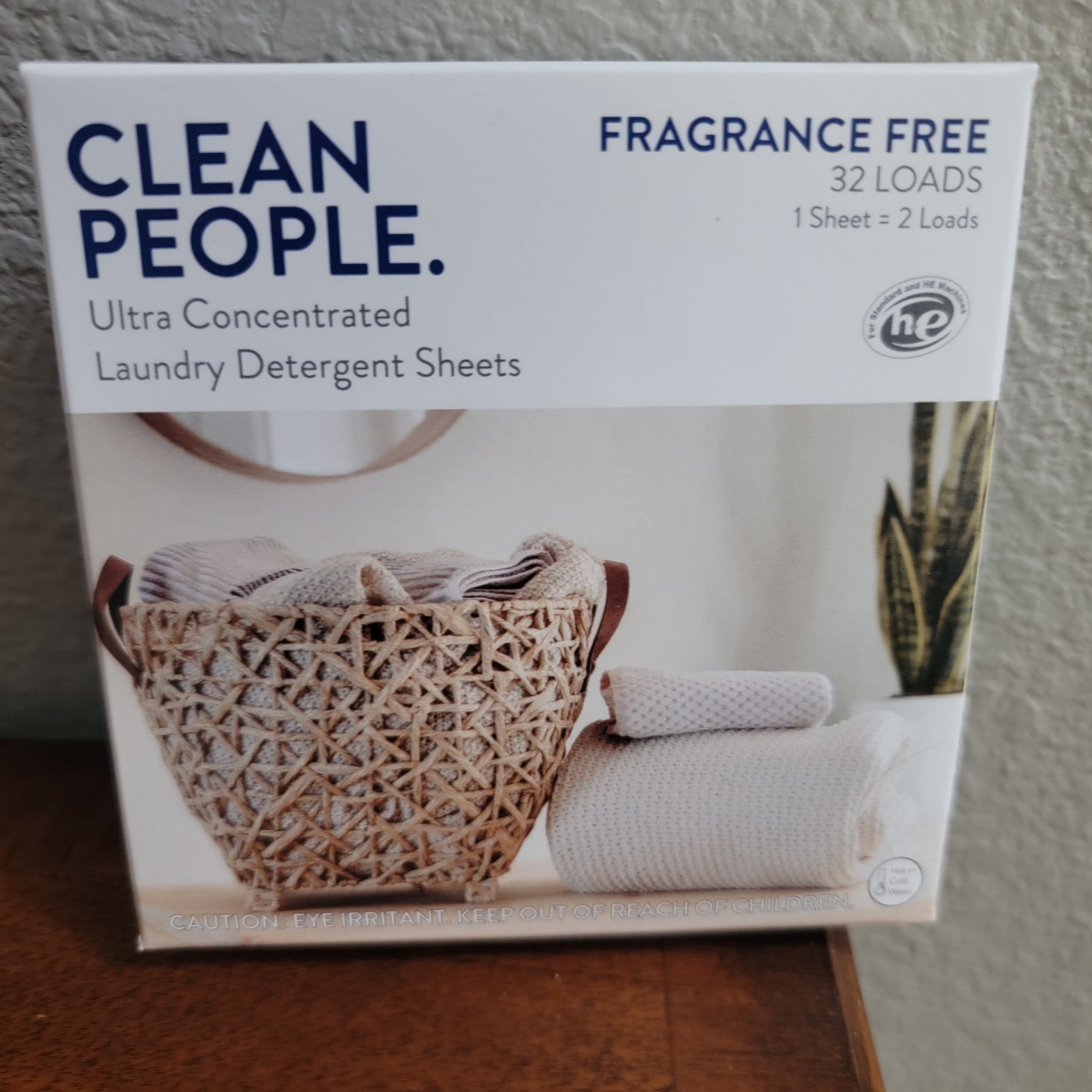 Clean People Ultra Concentrated Laundry Detergent Sheets 32 Loads Fragrance Fre
