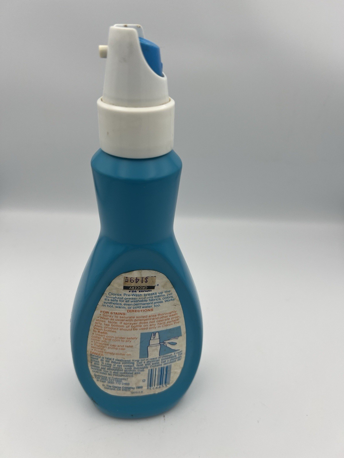 Vintage CLOROX Pre-Wash Stain Remover Discontinued 1980 Spray 65% full Prop