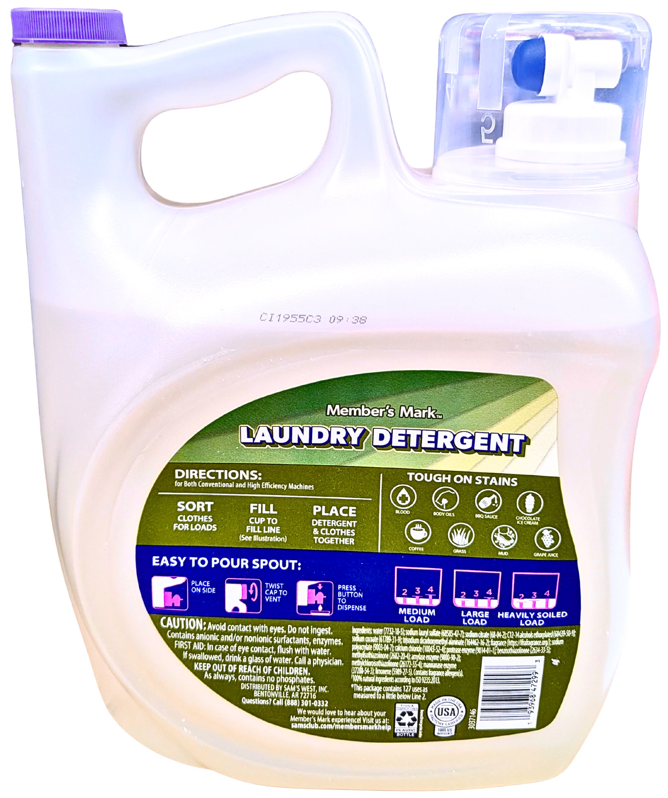 Member’s Mark Liquid Laundry Detergent Lavender 127 Loads 196 Fl Oz