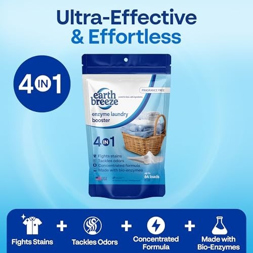 Powerful Enzyme Laundry Booster Powder 2lbs – 4-in-1 Deep Clean, Odor & Stain Fi