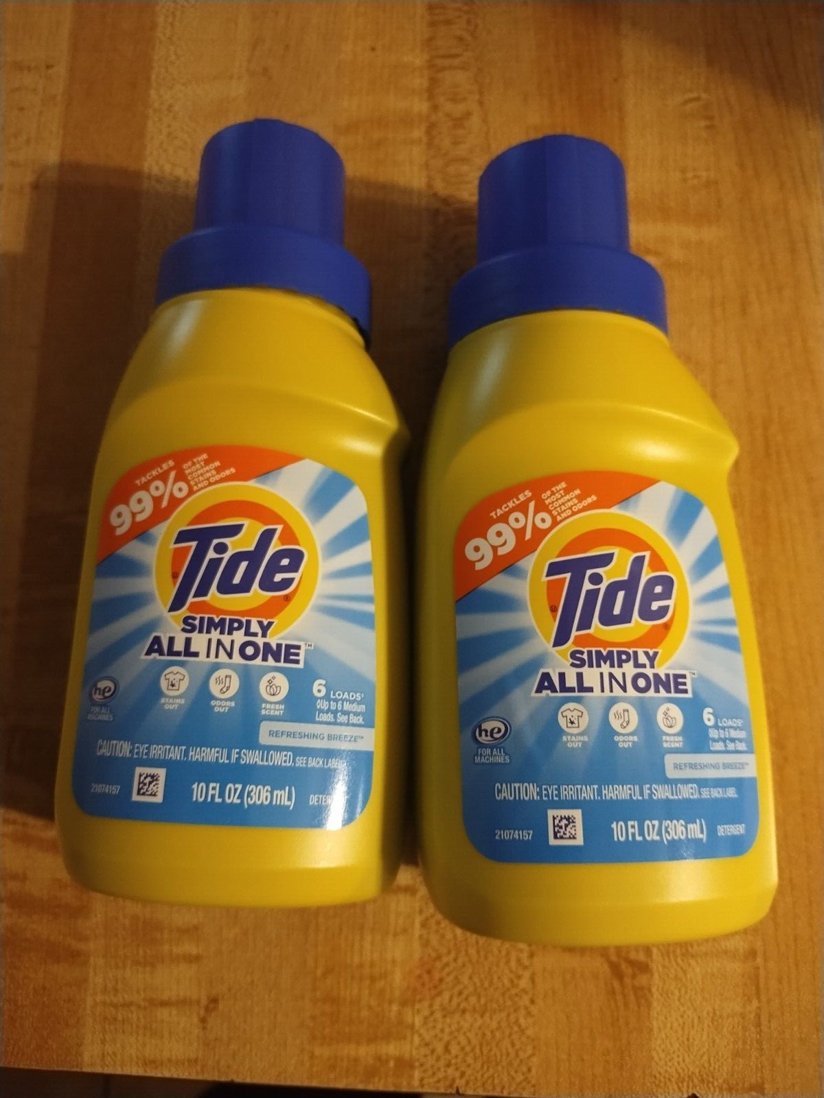 2 Pack Tide Simply Clean and Fresh Laundry Detergent Liquid, Refreshing Breez…