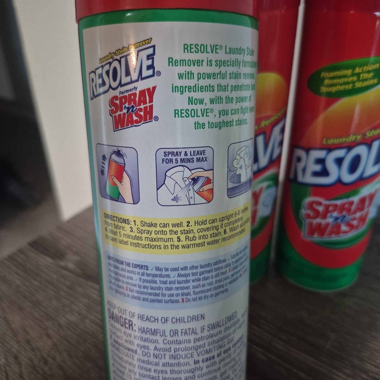3 NOS Resolve formerly Spray & Wash 20oz Aerosol Cans