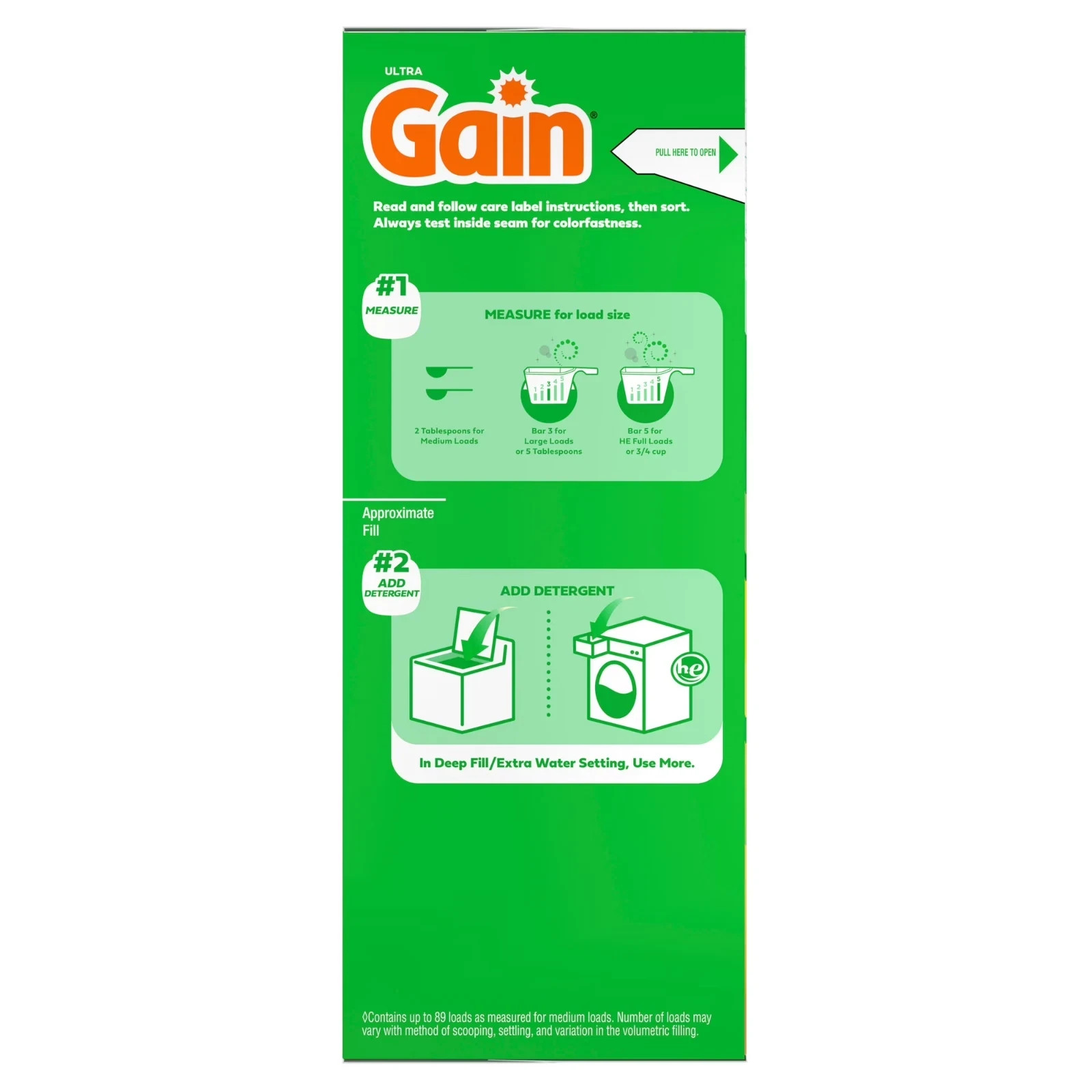 Gain Powder Laundry Detergent, Island Fresh Scent, 82 oz, 89 Loads-Free Shipping