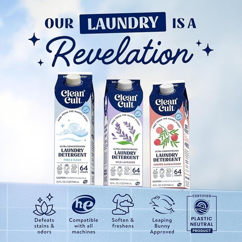 Hypoallergenic Laundry Detergent Liquid Stain Odor Remover 64 Loads Non Toxic US