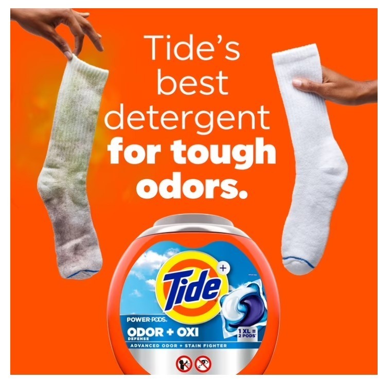 Tide Power PODS Laundry Detergent Soap Pacs with Odor Defense + Oxi, Original