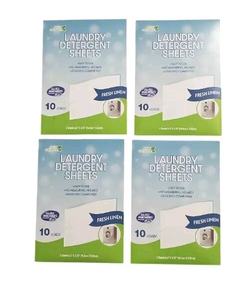 Eco Select Laundry Detergent Sheets Fresh Linen For All Machines LOT OF 4pk