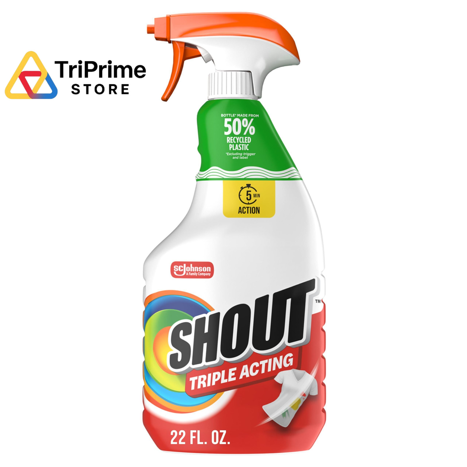 Shout Active Enzyme Laundry Stain Remover Spray, 22 Ounce (Pack of 1), White