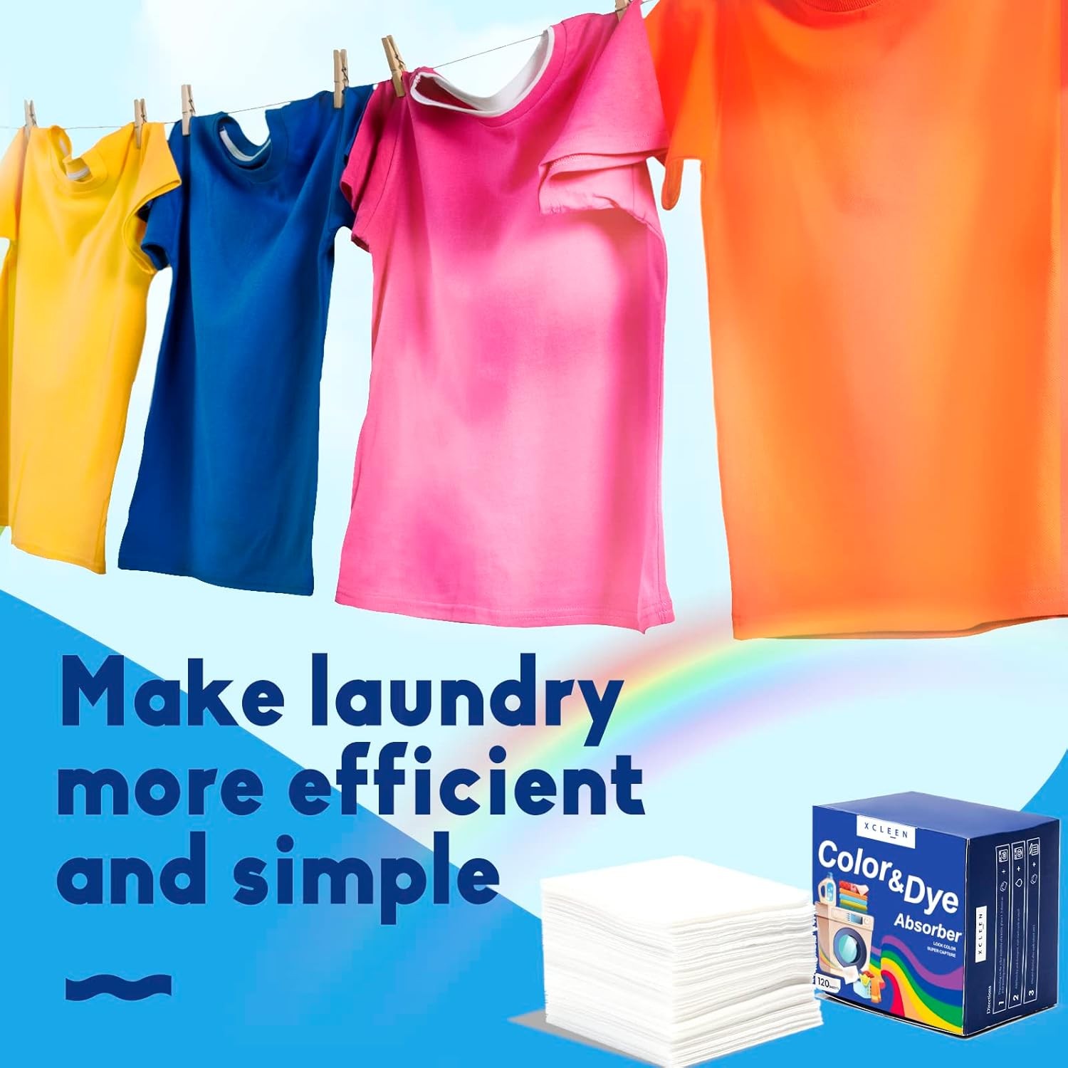 Color Absorber Laundry Sheets 120 Count, Dye Catcher to 1 Count (Pack of 120)