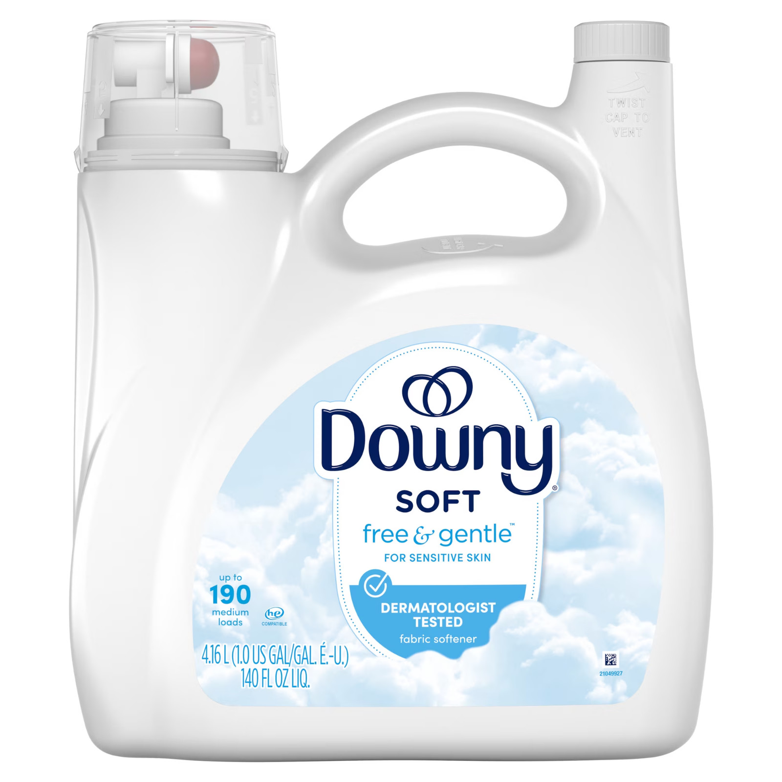 Downy Free & Gentle Fabric Softener, Hypoallergenic, 140 fl oz, 190 Loads