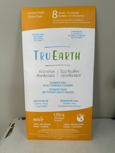 TruEarth Eco-strips Multi Surface Cleaner 8 sheets Ultra Concentrate NEW! Lemon
