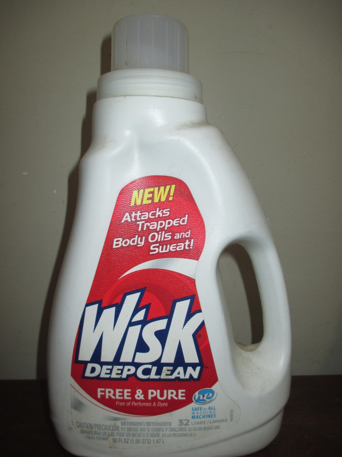 Wisk Deep Clean Free & Pure Laundry Detergent HE 32 Loads 50oz