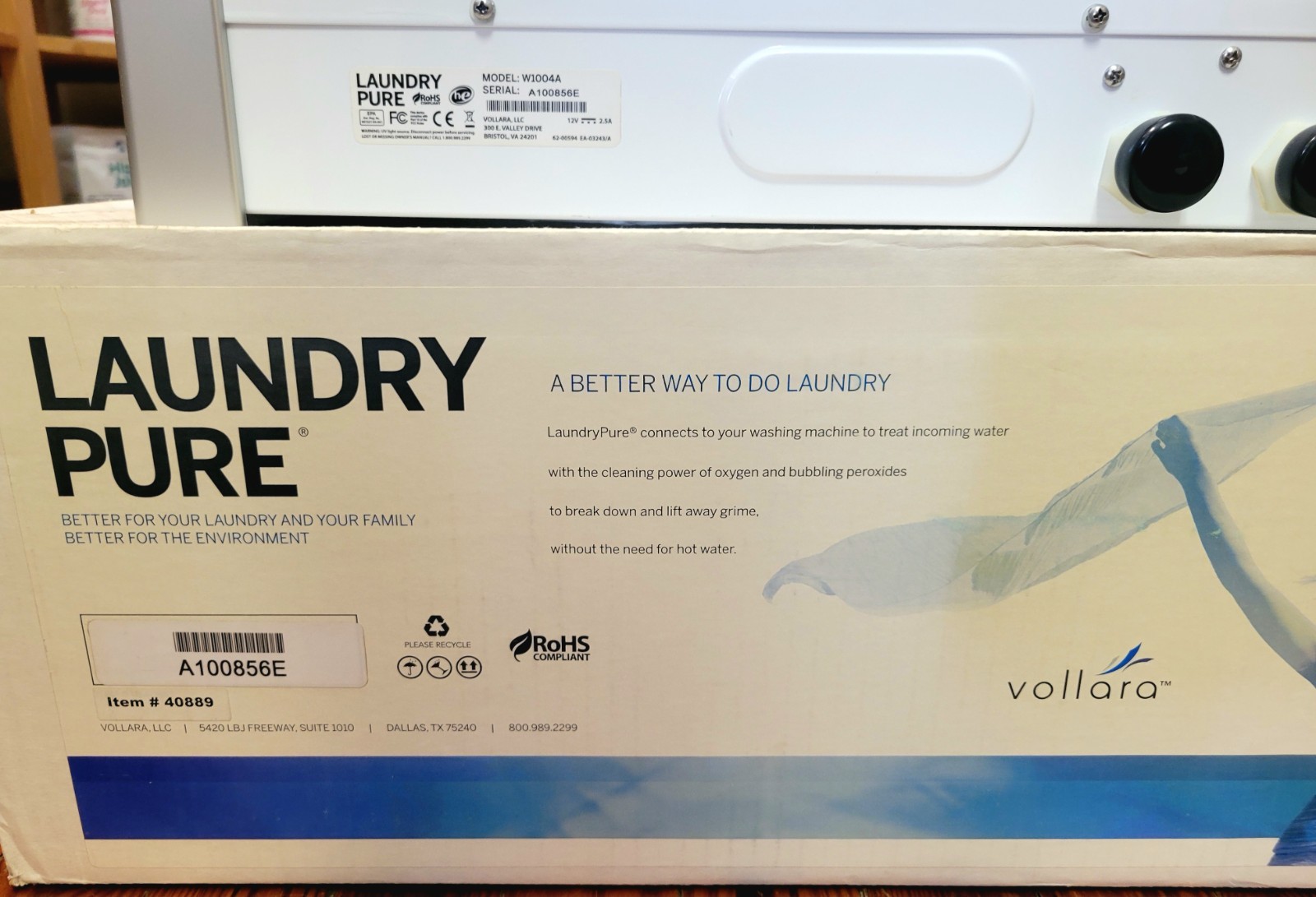 Vollara Laundry Pure W1004A For High Effiency and Standard Washers