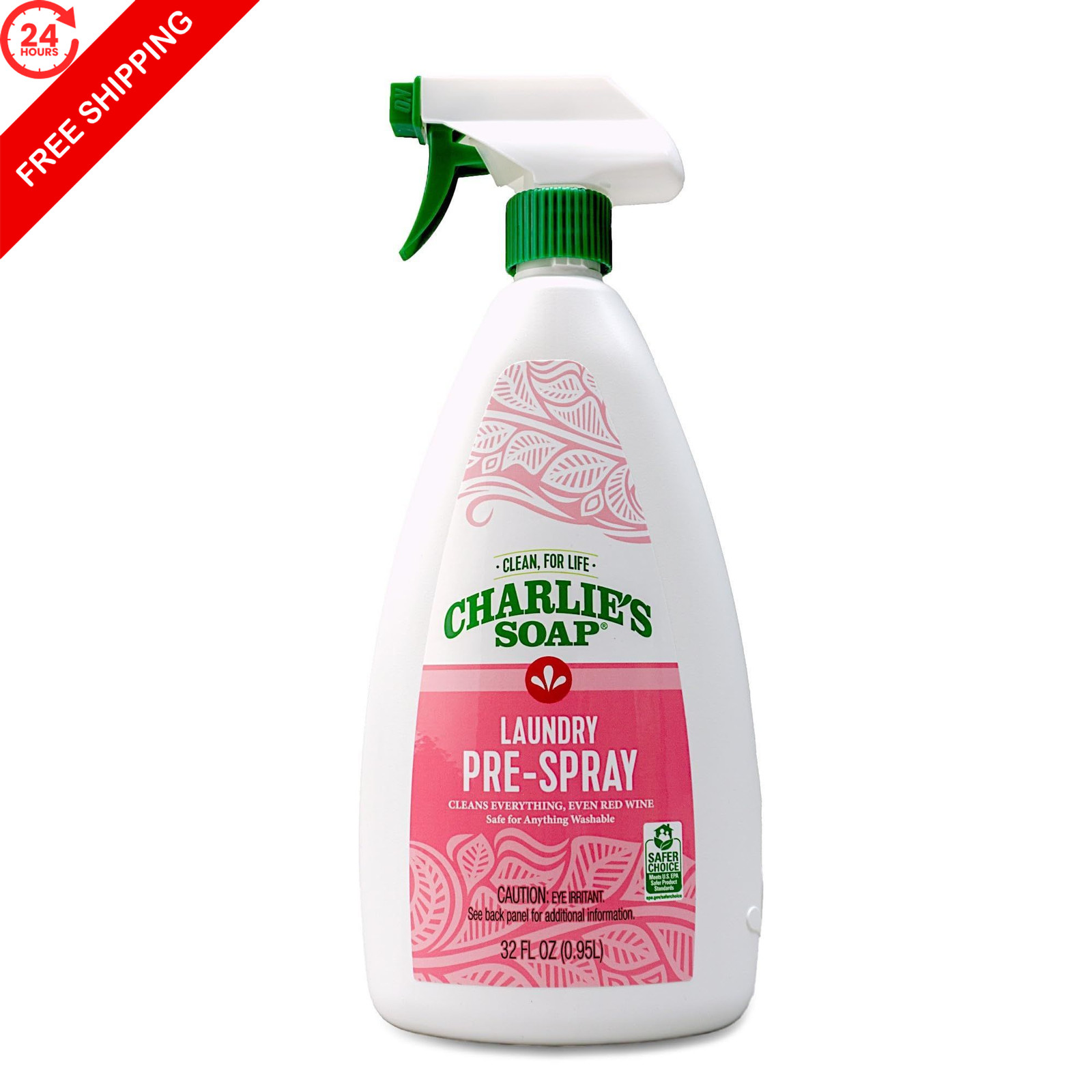 Charlie’s Soap Laundry Pre-Spray, 32 Fl Oz 32 (Pack of 1), No Color