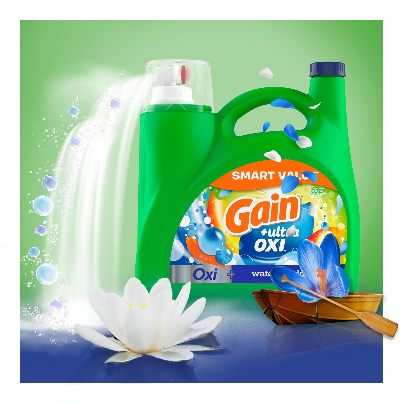 Gain Ultra OXI Liquid Laundry Detergent Waterfall Delight 154 Fl Oz HE Compat…