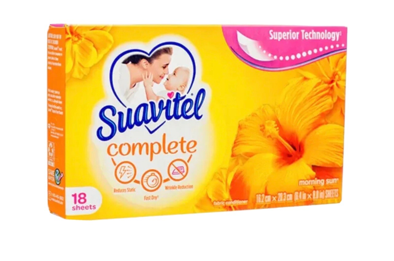 Suavitel Complete Dryer Sheets Morning Sun 18 Sheets (Lot 15)