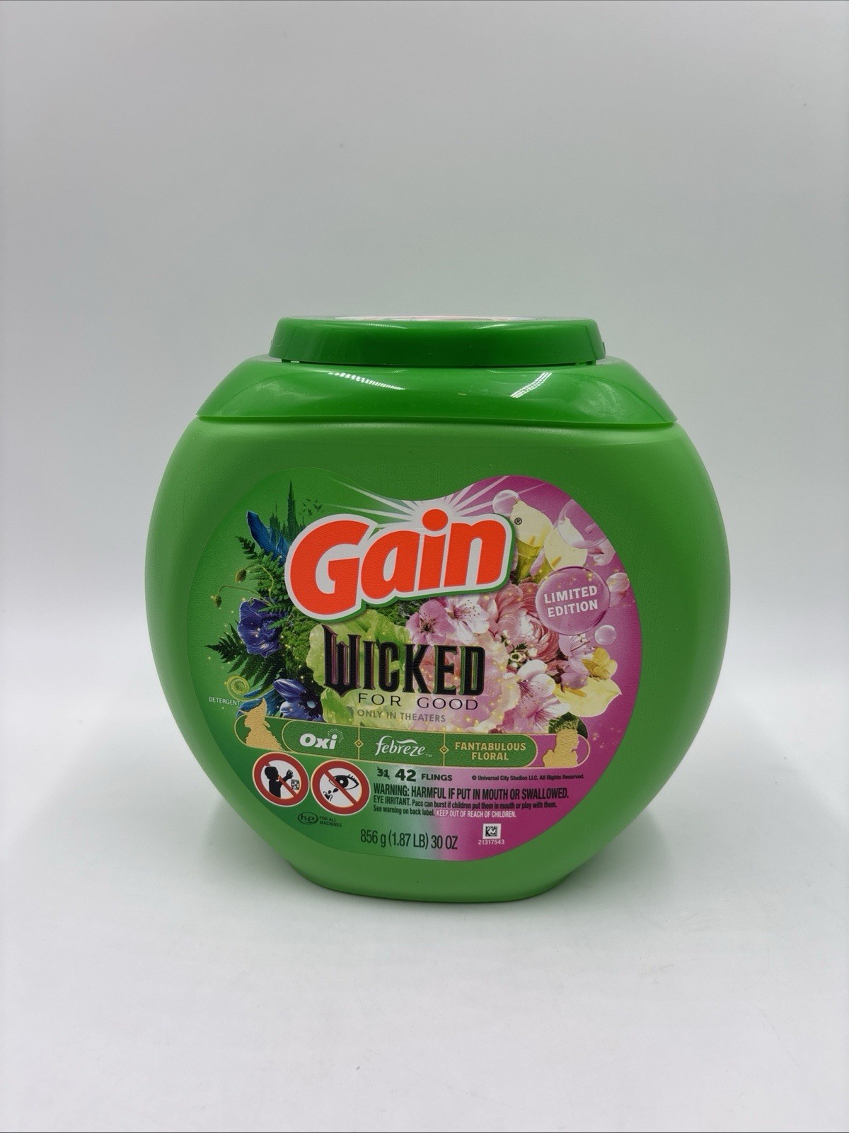 Limited Edition Gain Flings Wicked for Good Laundry Detergent Pods 42 Ct