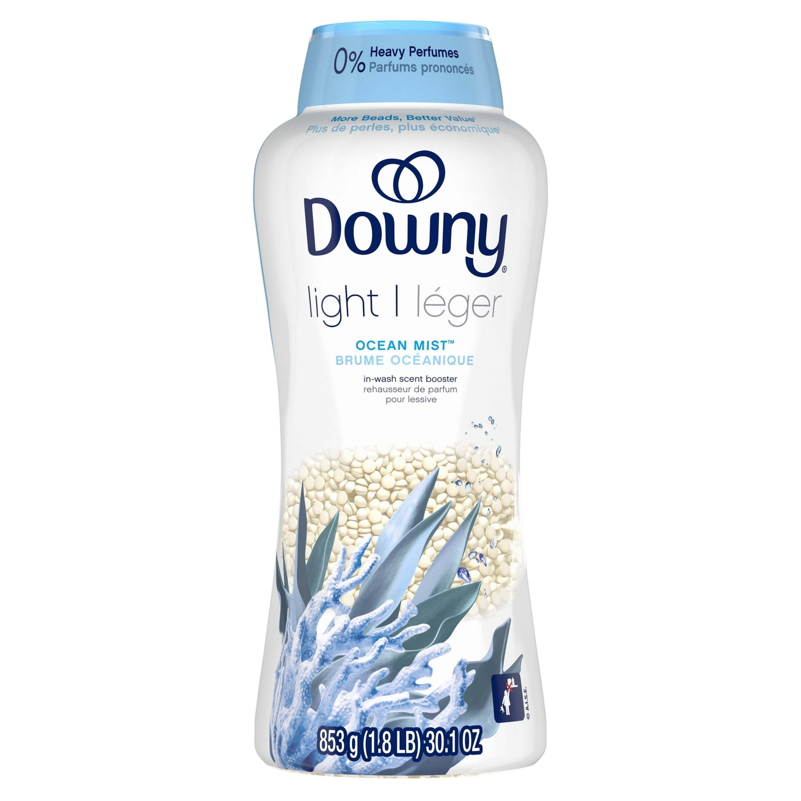 Downy Light Laundry Scent Booster Beads with Ocean Mist Scent, 30.1 oz