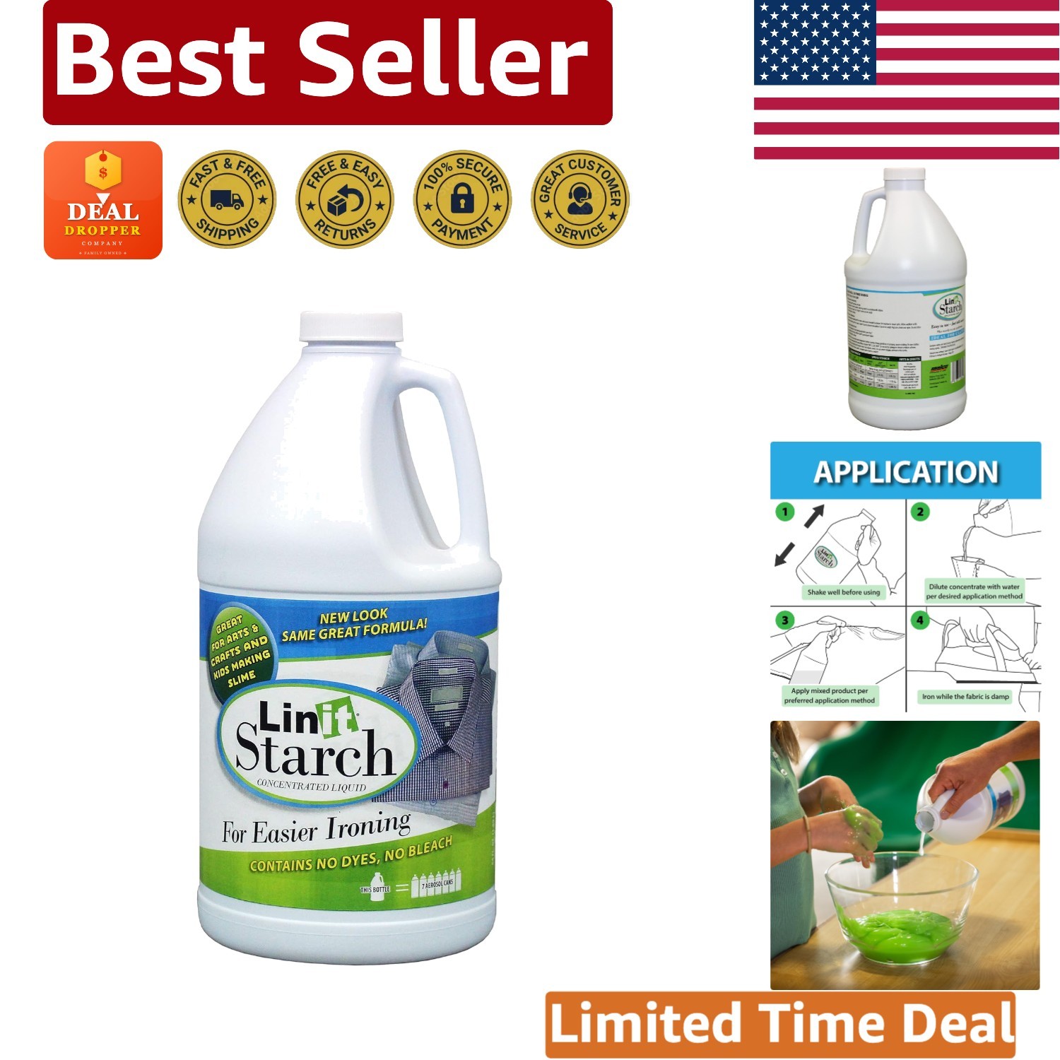 Crisp Classic Finish Liquid Starch 64 Oz – Essential for Ironing & Arts Projects