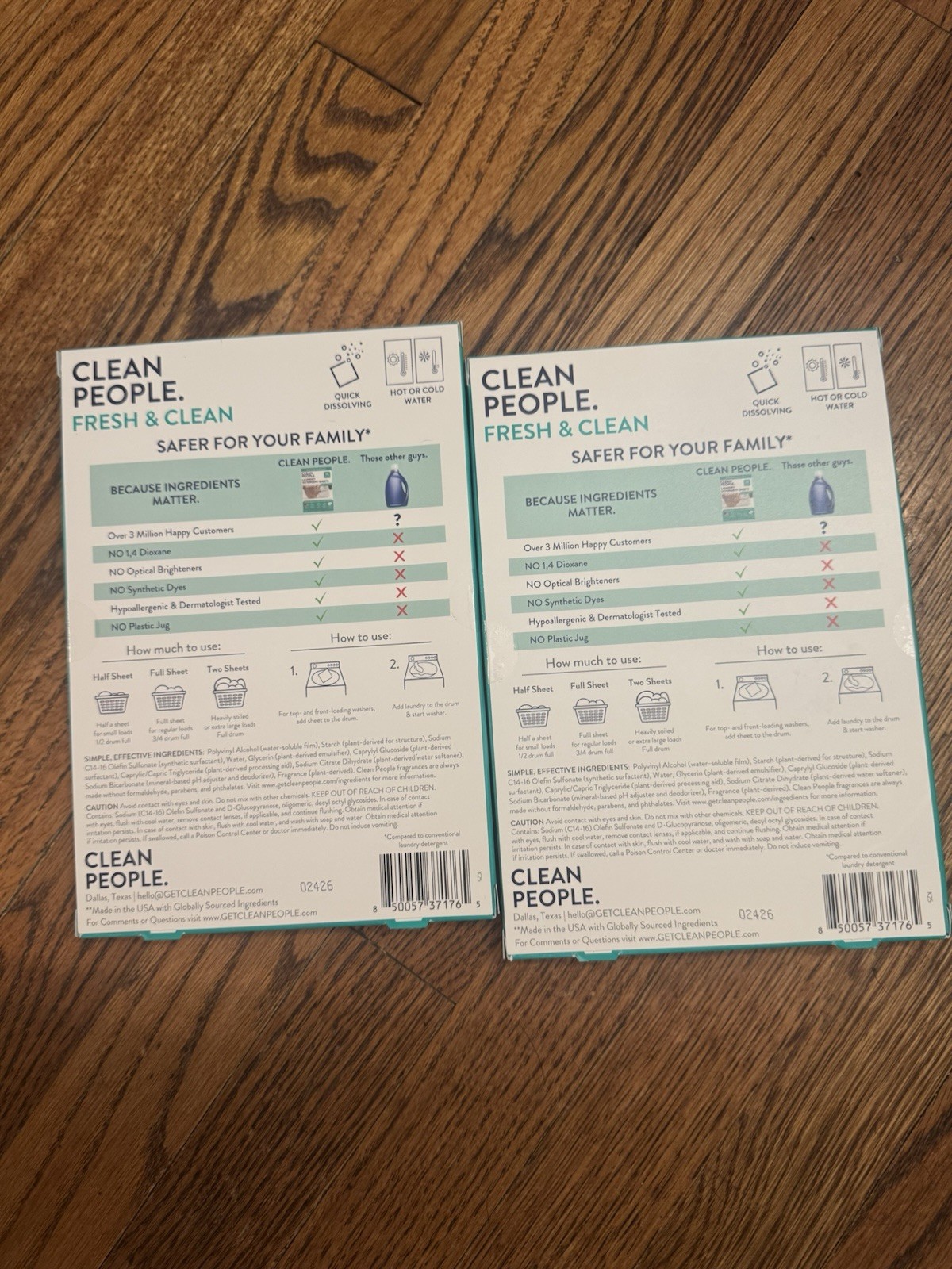 2 of CLEAN PEOPLE. 48 LOADS LAUNDRY DETERGENT SHEETS