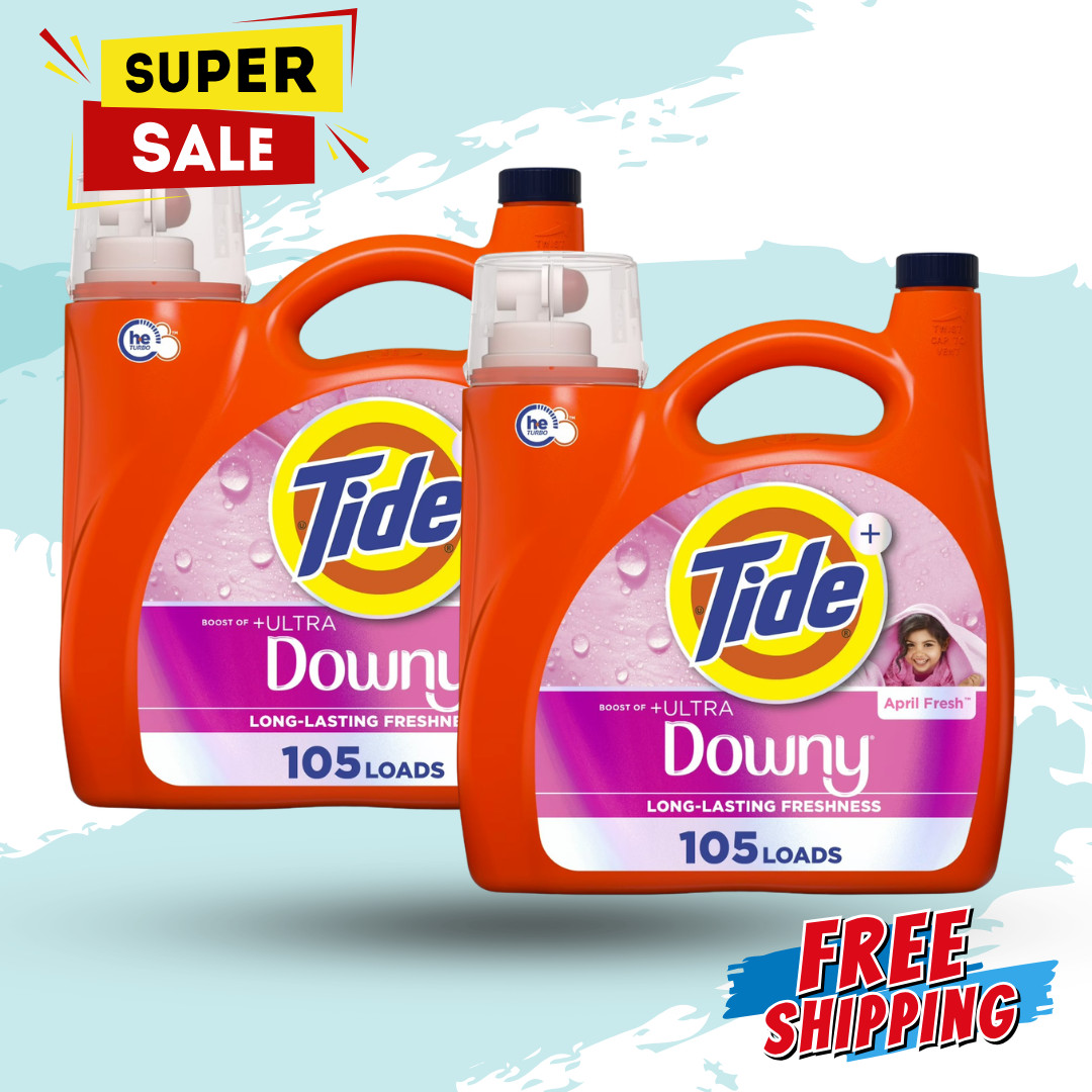 [SALE] Tide Liquid Laundry Detergent Downy April Fresh 148 oz 105 Load 2 Pack