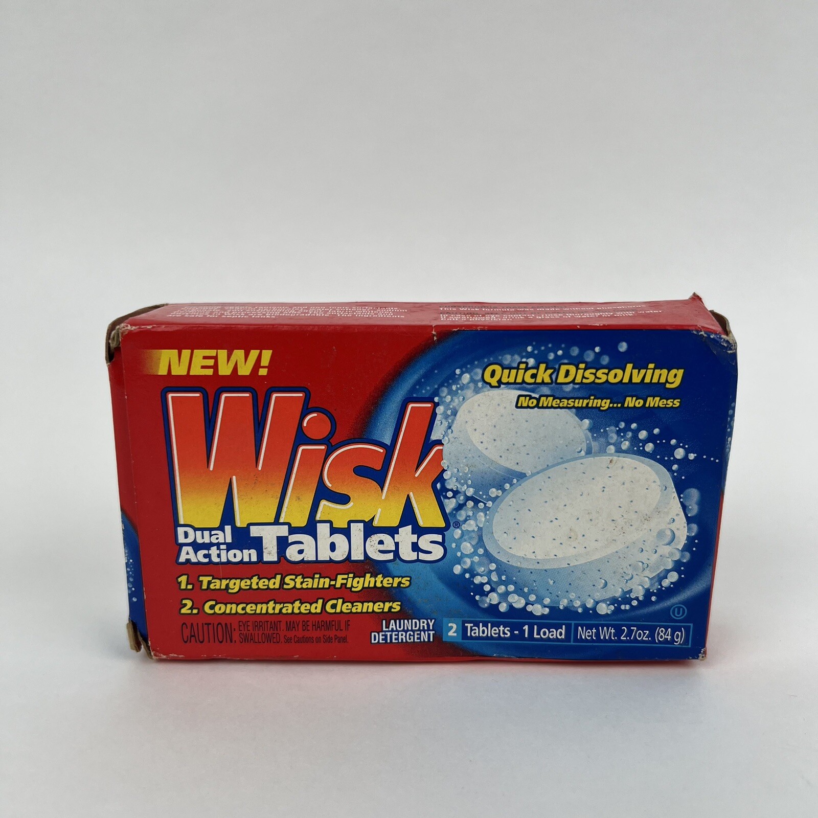 Wisk Dual Action Tablets Laundry Detergent Travel Discontinued Vintage Prop 00s