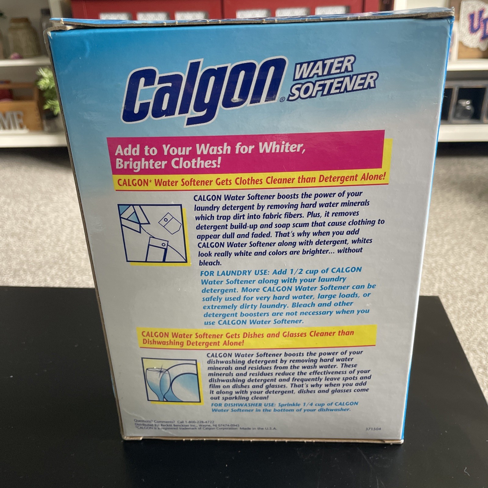 Calgon Water Softener Powder Box Rare Big Box 4 Lbs 64 Oz- Weighs 58.1 Oz