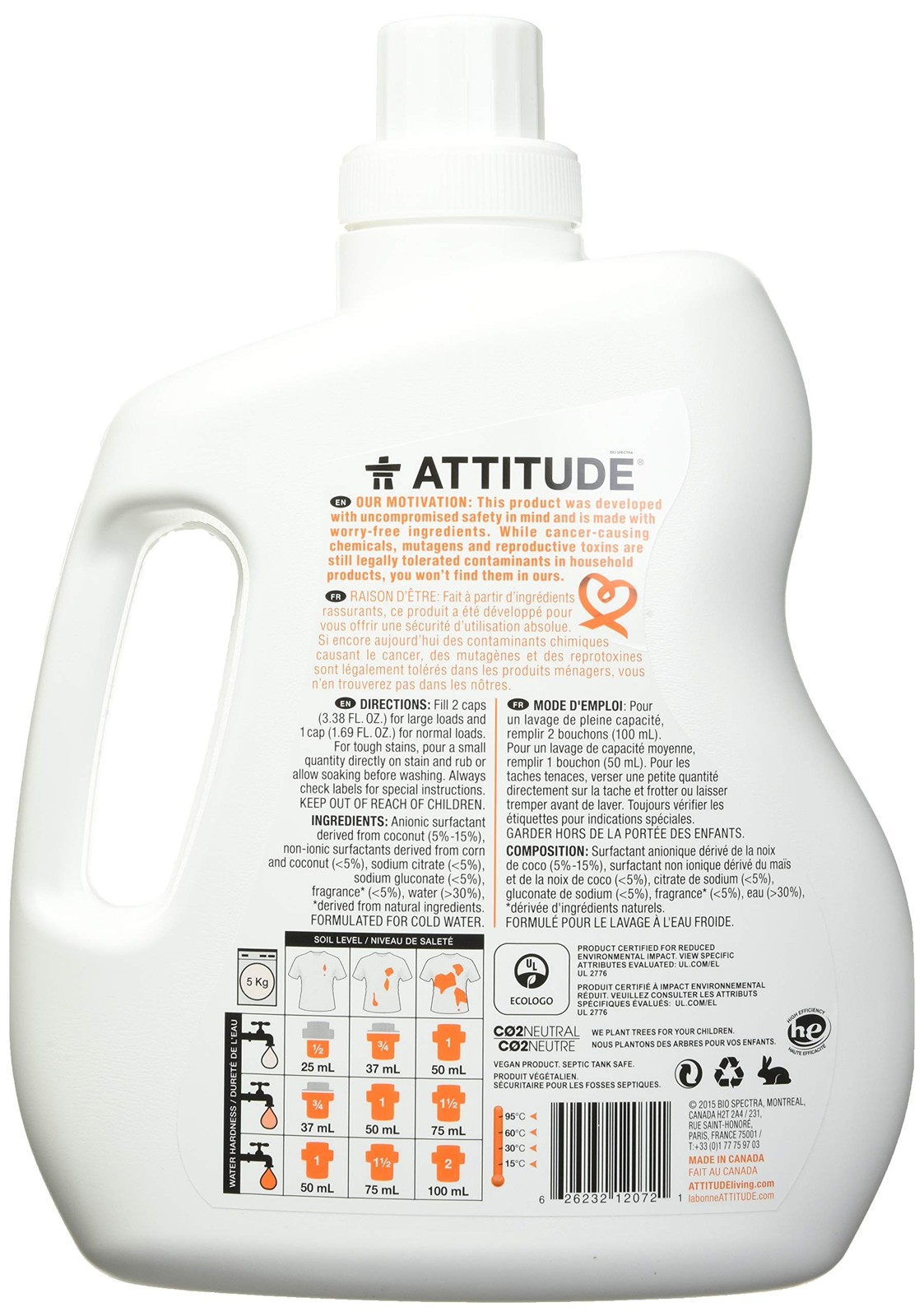 Liquid Laundry Detergent, EWG Verified Laundry Soap, 36 Loads, HE Compatible,…