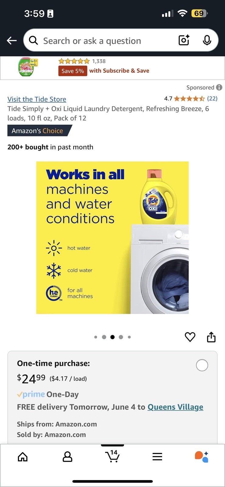 Tide Simply + Oxi 10 FL OZ Refreshing Breeze New he Laundry Detergent Lot Of 12