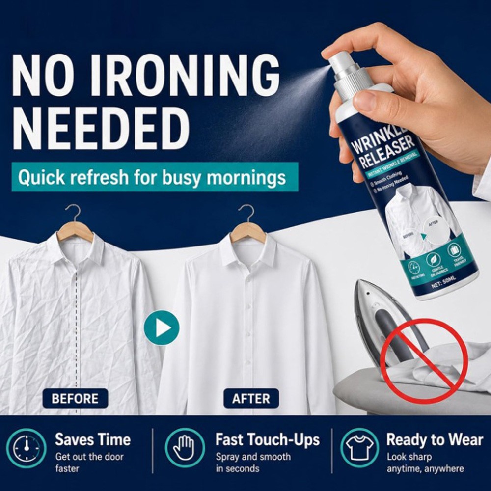 Instant Wrinkle Releaser Spray,Clothes Wrinkle Release Spray,No Iron,Anti Static