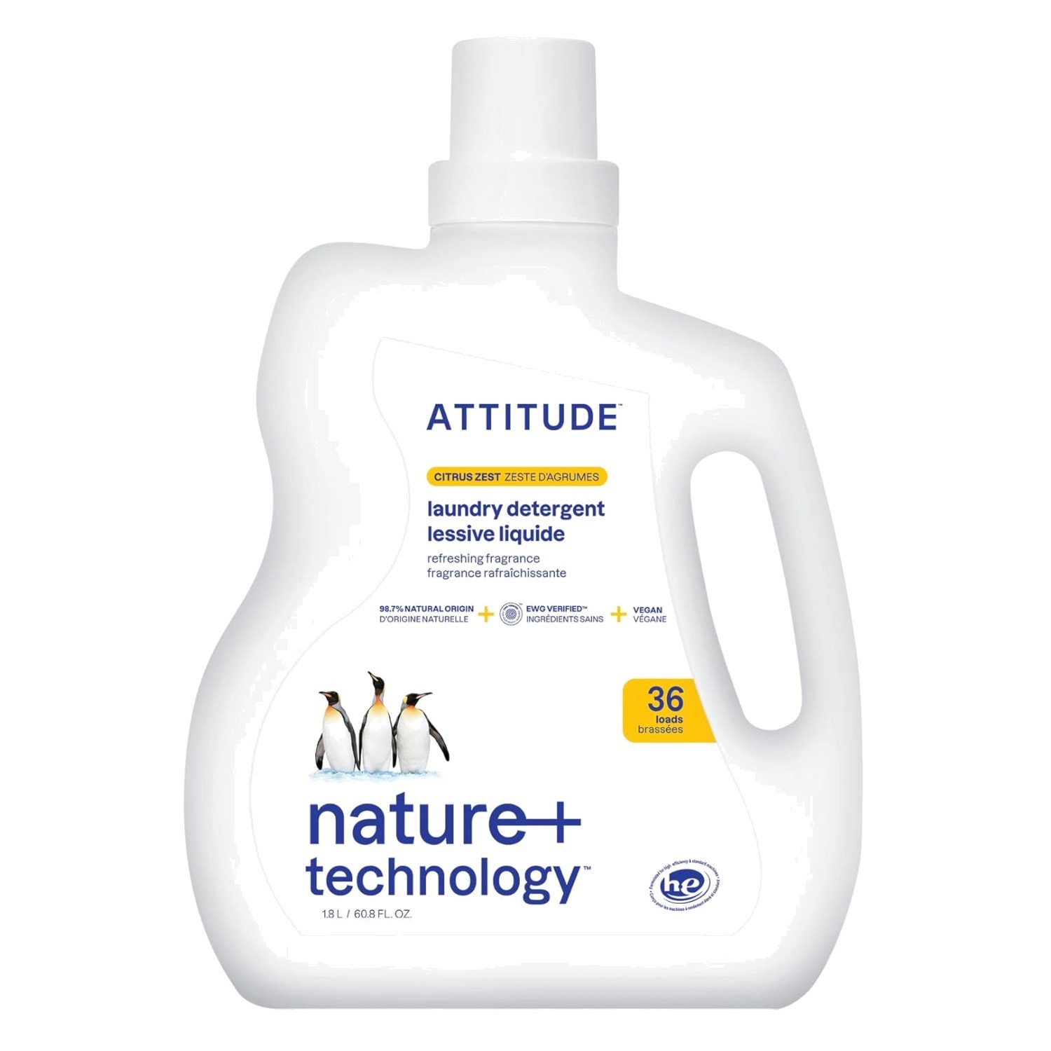 High Efficiency Laundry Soap with Citrus Zest – 60.8 Fl Oz, All Skin Types