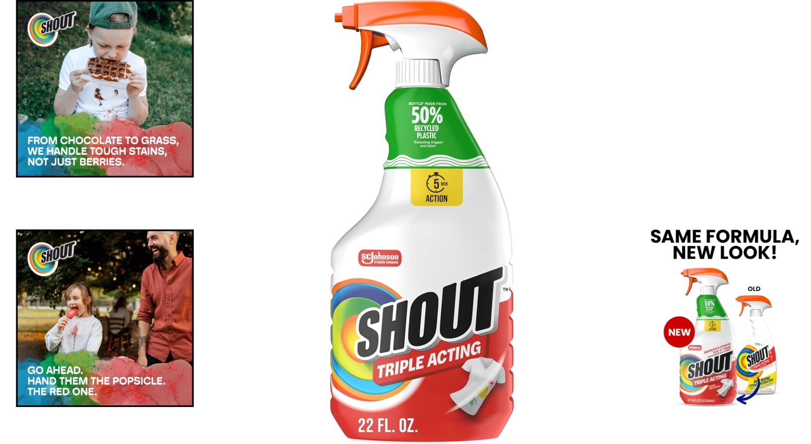 Triple-Acting 22oz Laundry Stain Remover Spray – Fresh Scent & Powerful Cleaning