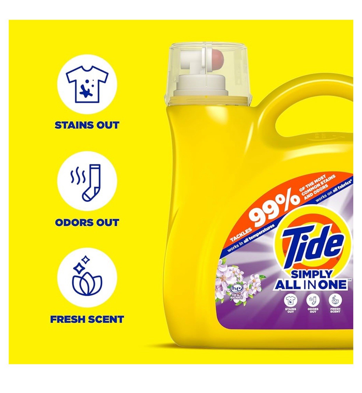 Tide Simply 🌸 All-In-One Liquid Laundry Detergent, 89 Loads, 117 fl oz