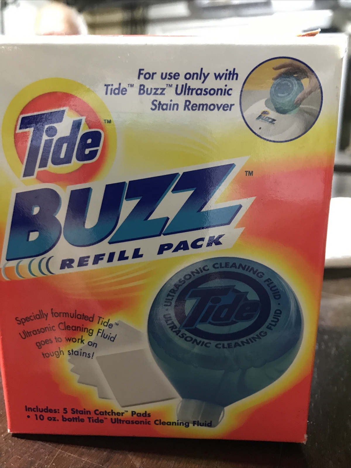 Tide Buzz Refill Pack 10 oz Cleaning Fluid 5 Stain Catcher Pad Laundry Detergent