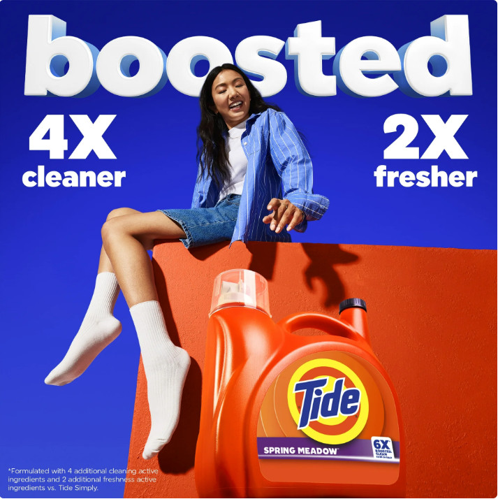 2 Pack Laundry Detergent w 6X Boosted Cleaning Power, Spring Meadow,125 fl oz Pk