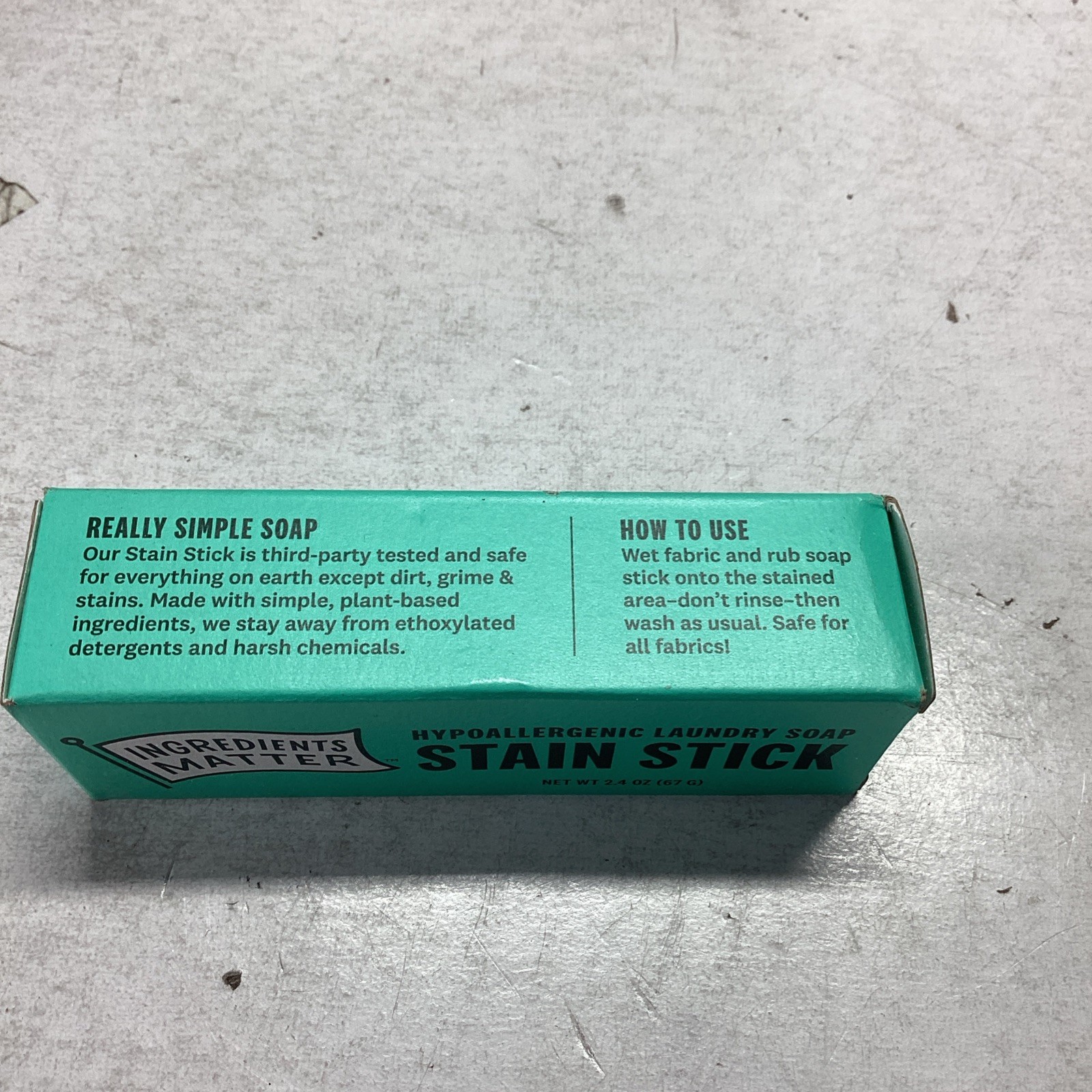 3x Ingredients Matter Hypoallergenic Laundry Soap Stain Stick 2.4oz