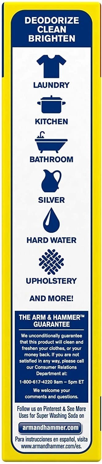 Arm & Hammer Super Washing Soda Detergent Booster & Household Cleaner, 55oz.