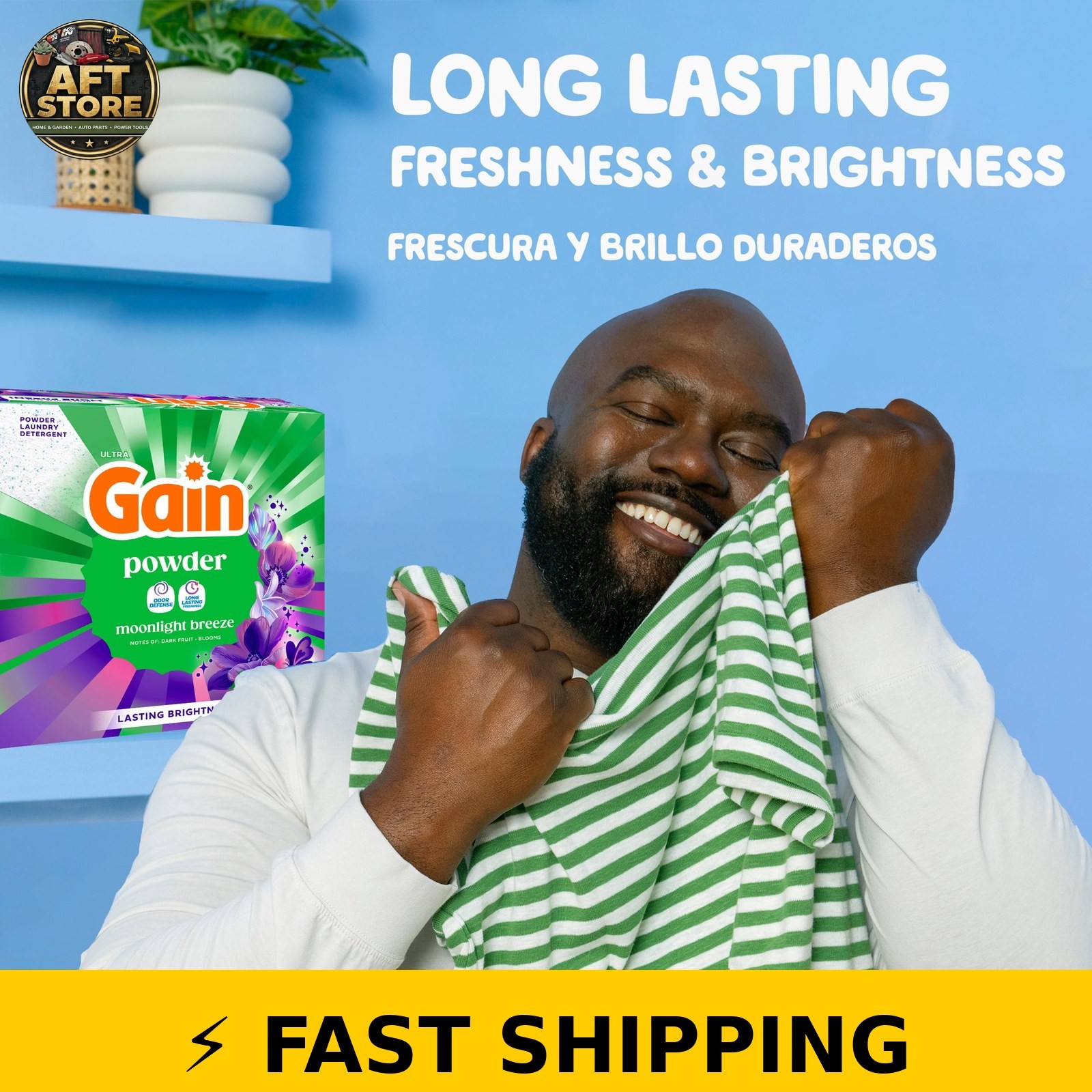 Gain Powder Laundry Detergent, Moonlight Breeze, 82 oz, 89 Loads