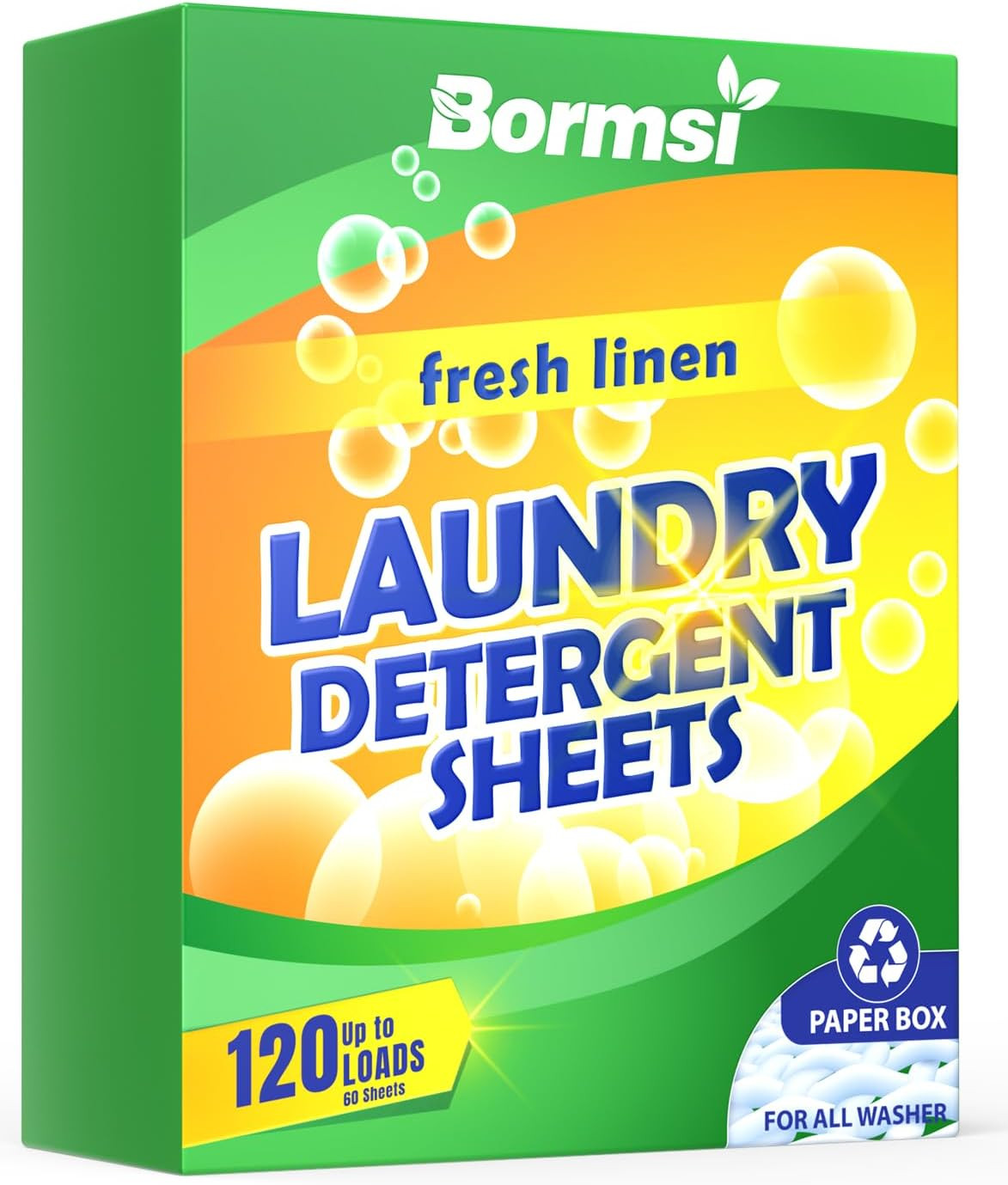 Laundry Detergent Sheets Fresh Scent 120 Loads No Plastic Jug, Travel Laundry So