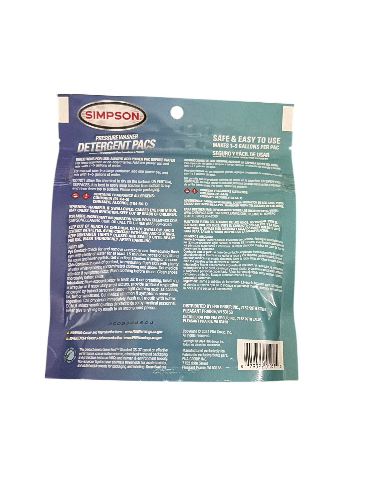 SIMPSON Pressure Washer Detergent Pods, 10 Pod Bag, Heavy-Duty, Multi-Purpose