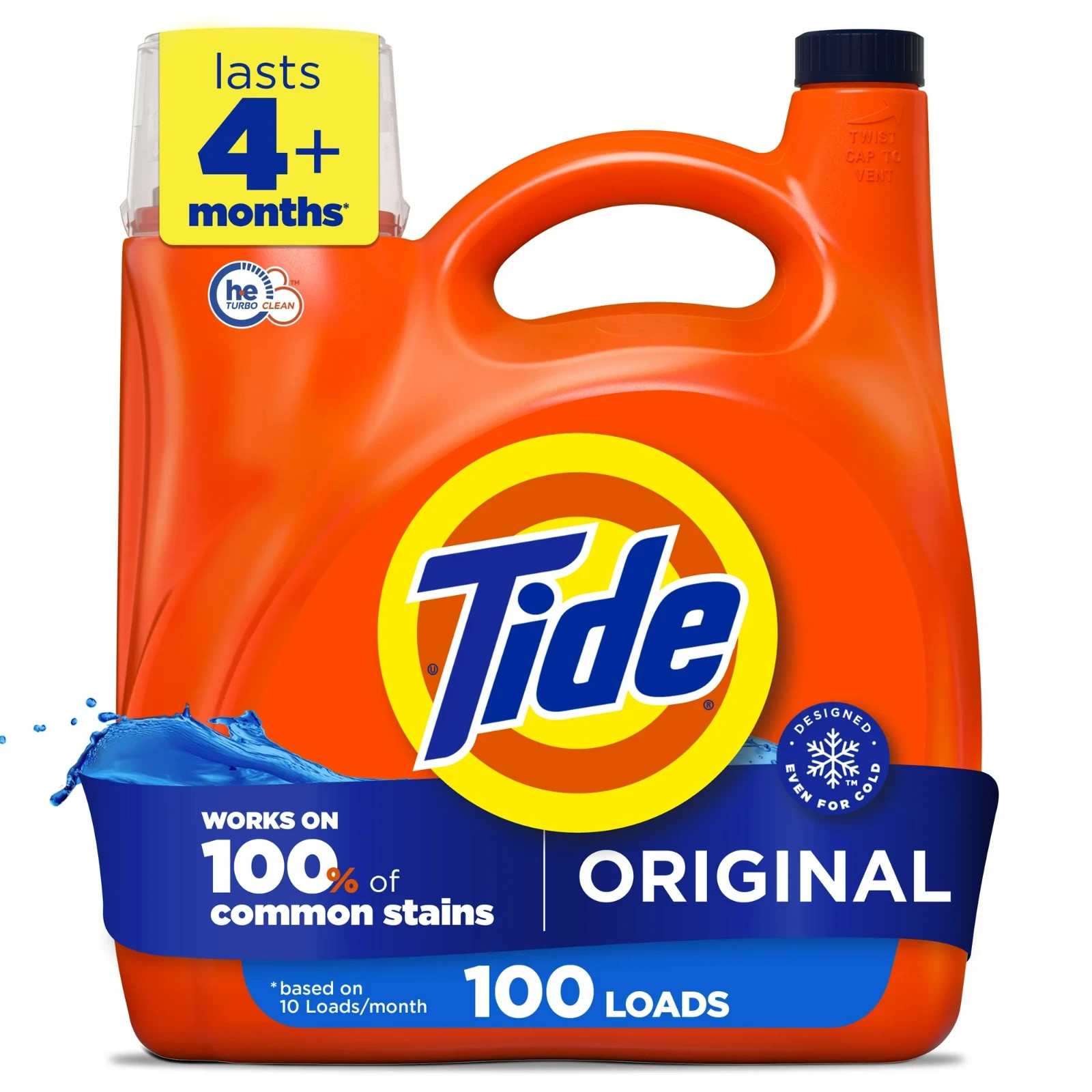Tide Laundry Detergent Liquid, Original Scent 132 fl oz-100 Loads HE Compatib-US