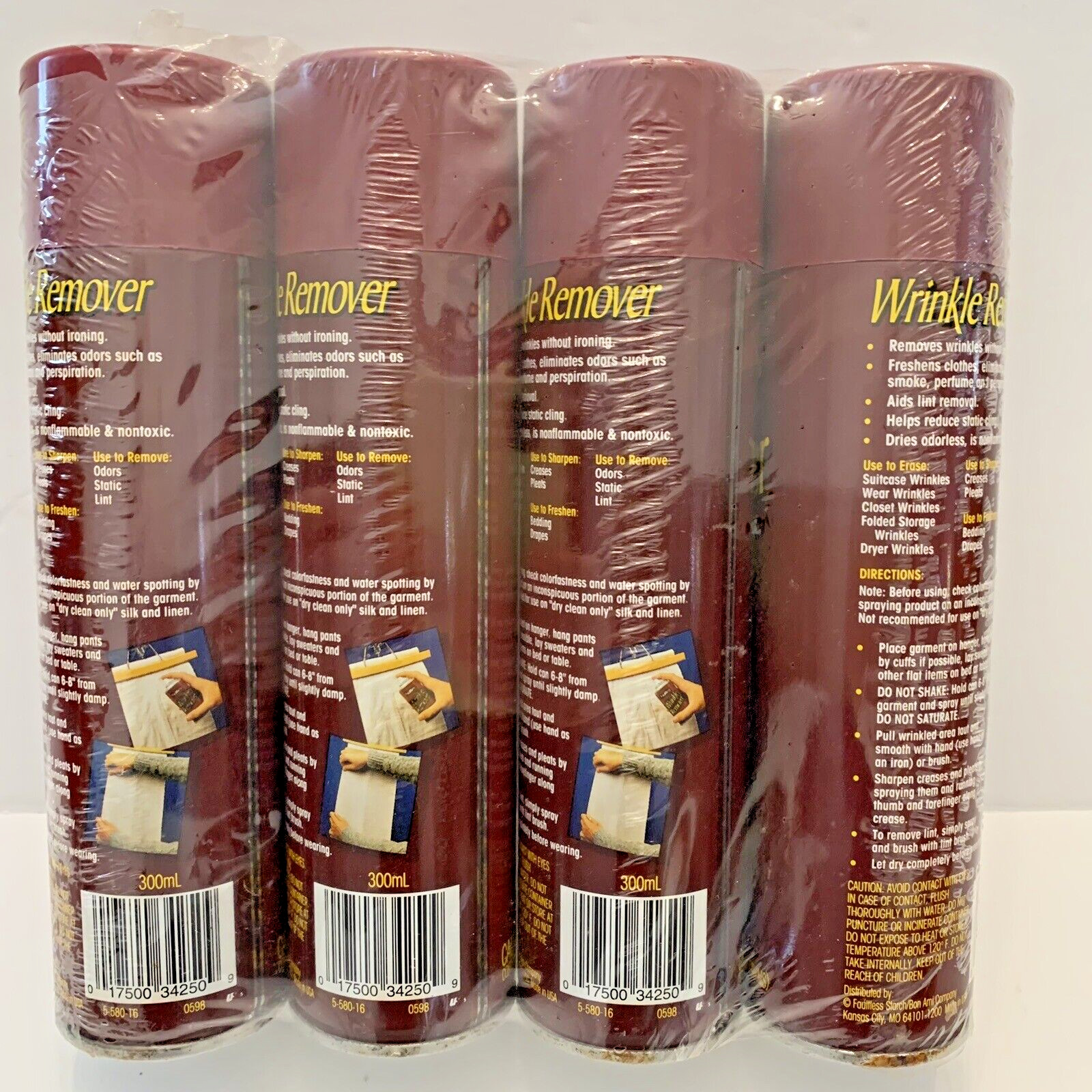 Faultless Wrinkle Remover Spray 10 Oz rare discontinued lot of 4 pk