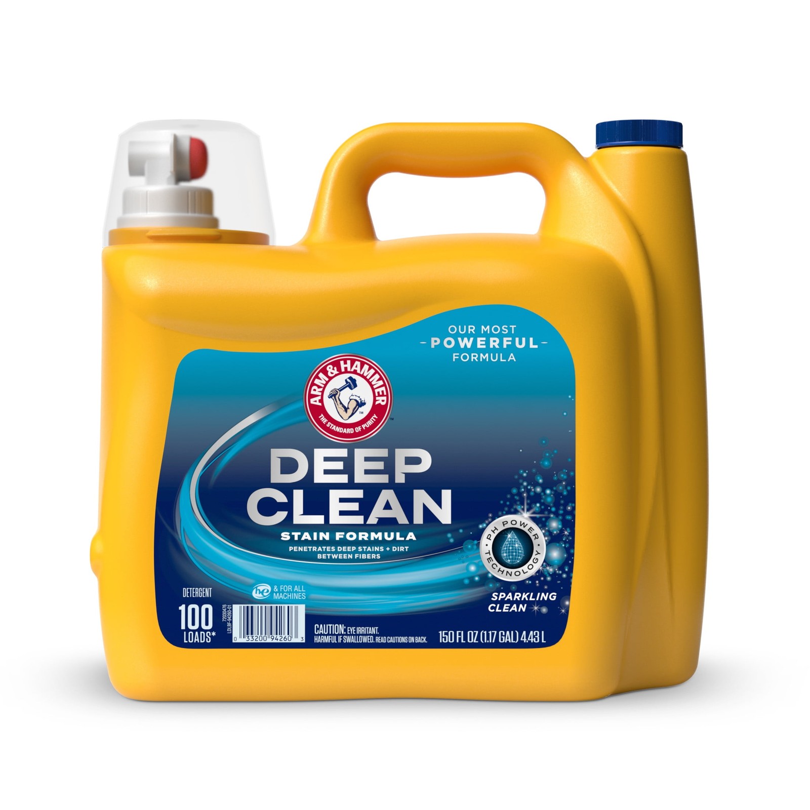 ARM & HAMMER Deep Stain Clean, Sparkling Scent, 150 Fl Oz (100 Loads) new