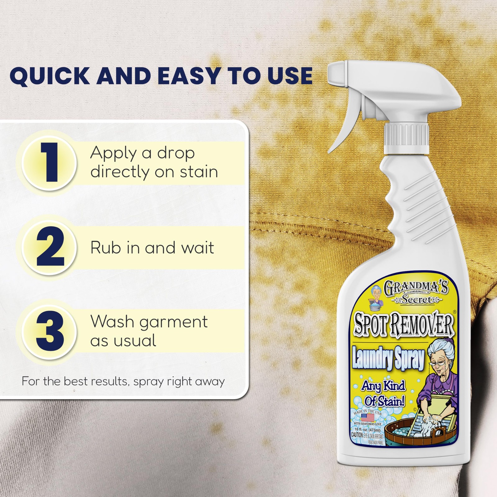 Grandma’s Secret Spot Remover Laundry 16.00 Fl Oz (Pack of 2),