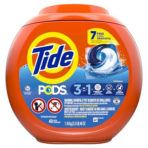 Tide PODS laundry detergent pacs, 3-in-1 Stain Remover, 42 Count (Pack of 1)