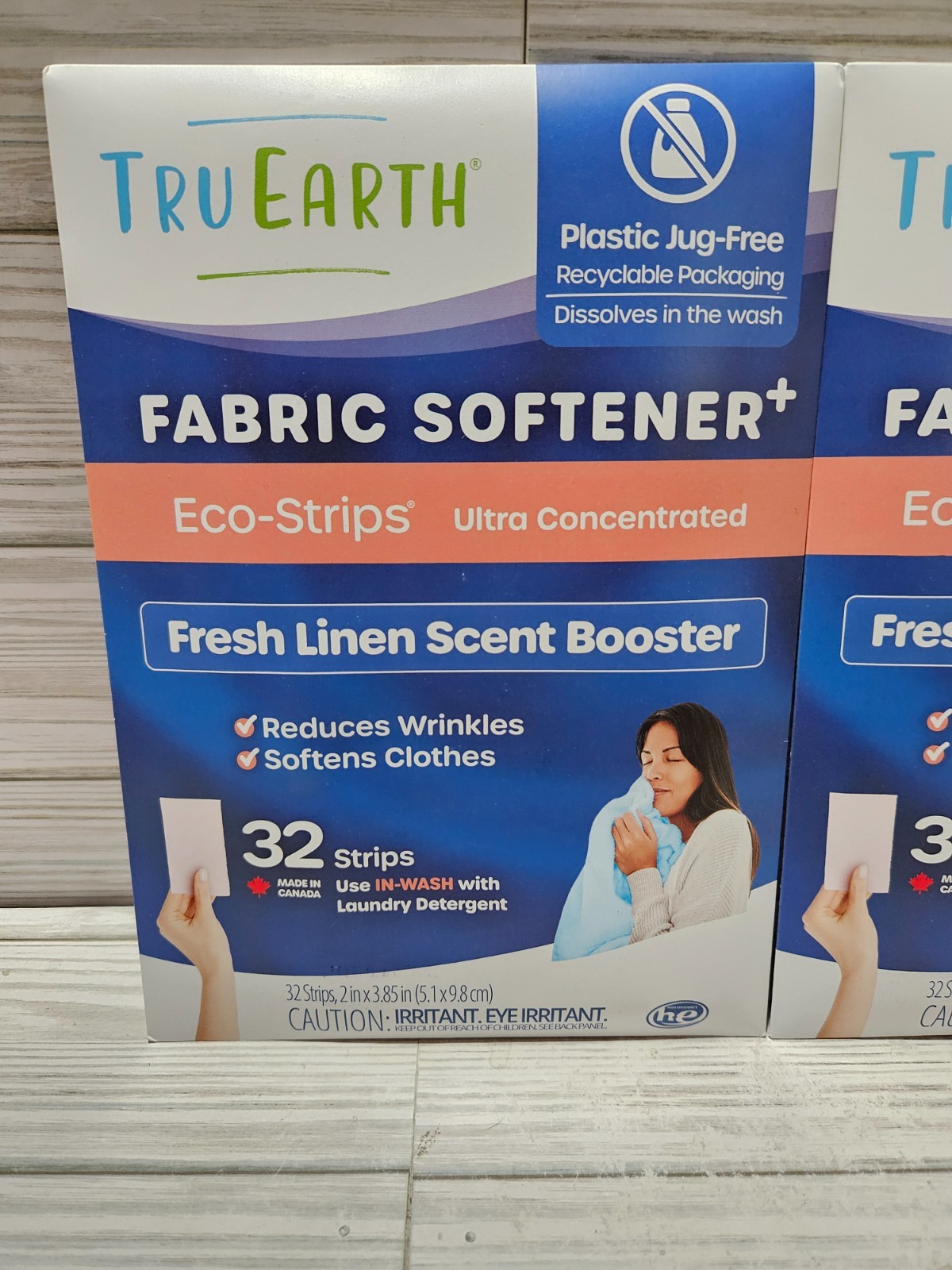 Lot of 2 Tru Earth Fabric Softener Ultra Concentrated 32 Eco-Strips Fresh Linen