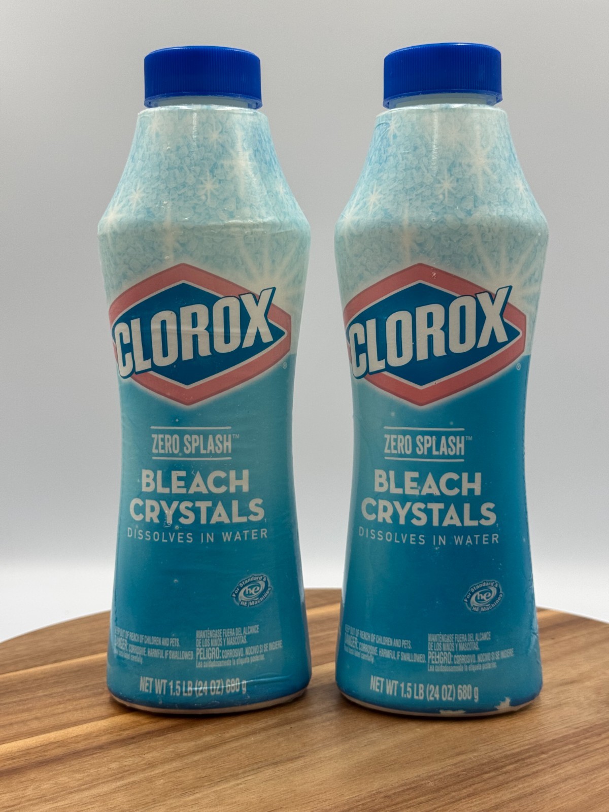 Clorox Zero Splash Bleach Crystals 24 Ounce Bottle, 2 – 24 oz Bottles